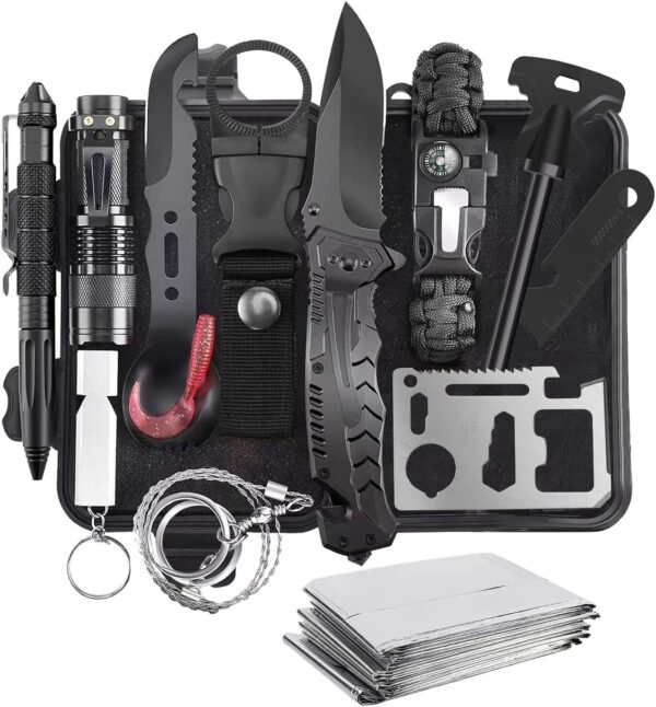 Gearedt Survival Kit, 16 in 1 Professional Survival Gear Too...