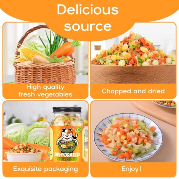 16OZ Dehydrated Freeze Dried Vegetables - 100% Natural Large...