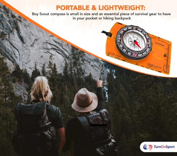 TurnOnSport Orienteering Compass - Advanced Scout Compass fo...
