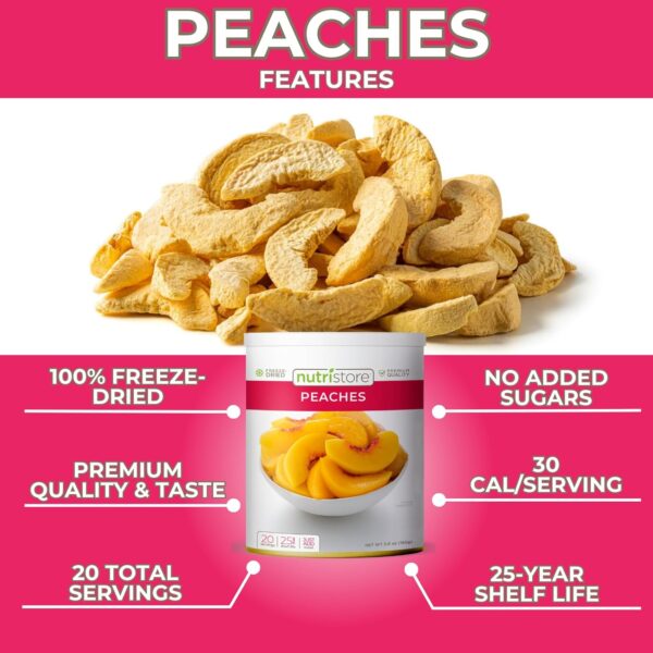 Nutristore Freeze Dried Peaches | 100% Natural, Healthy Frui...