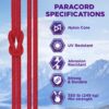 TECEUM Paracord Type III 550 Red – 200 ft – 4mm – Tactical R...