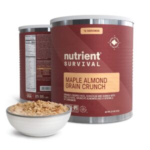 Nutrient Survival MRE Cereal, Maple Almond Grain Crunch (12 ...
