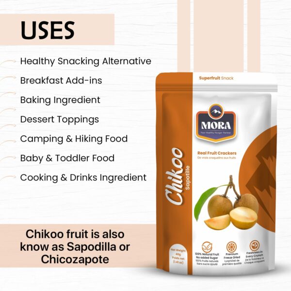 Mora Premium Freeze Dried Sapodilla (Chikoo) SuperFruit Crac...