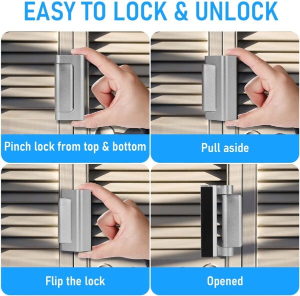 Home Security Door Reinforcement Lock 2Pack, Childproof Safe...