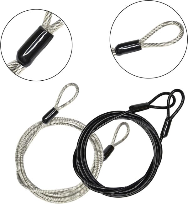 100CM/3.3ft 3mm Outdoor Travel Security Cable Lock,Braided S...
