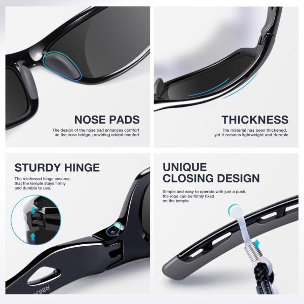 RIVBOS Sunglasses for Men Women Polarized UV Protection Spor...