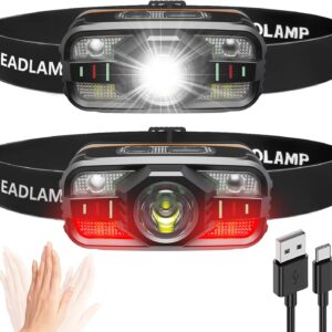 Headlamp Rechargeable, 2000 Lumen Ultra-Light LED Headlight ...