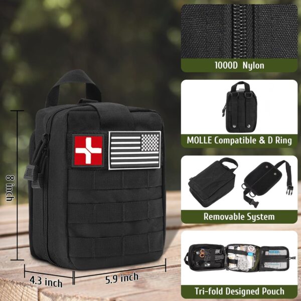 170 PCS Survival Kits, Survival First Aid Kit/Trauma Kit wit...