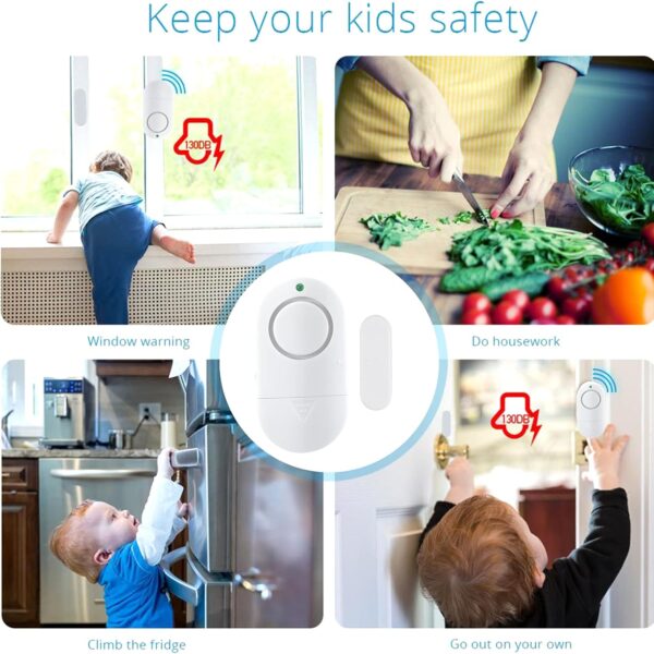 Door Window Alarm, 4 Pack 120DB Pool Alarm for Door, Home Se...