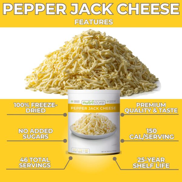 Nutristore Freeze-Dried Pepper Jack Cheese Shredded | Amazin...