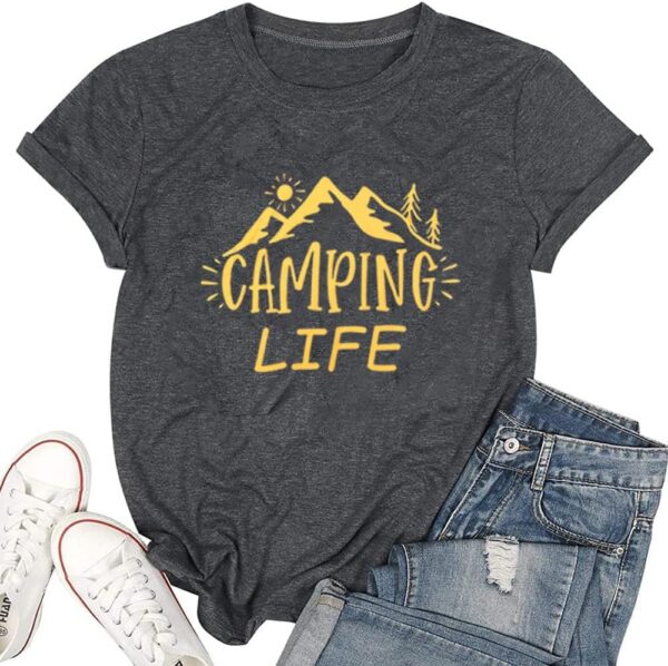 ZXCAHPT Camping Life T Shirt Women Camping Hiking Shirt Moun...