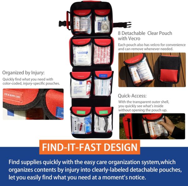 Professional Emergency First Aid Kit for Home, Travel, Campi...