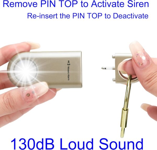 130dB Personal Safety Alarm Strobe Light. Loud Sound Keychai...