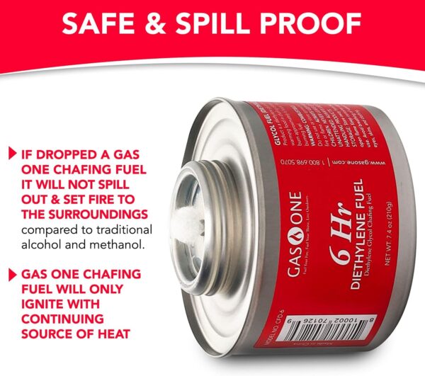 Gas One 6 Hour Chafing Fuel - Food Warmer for Chafing Dish B...