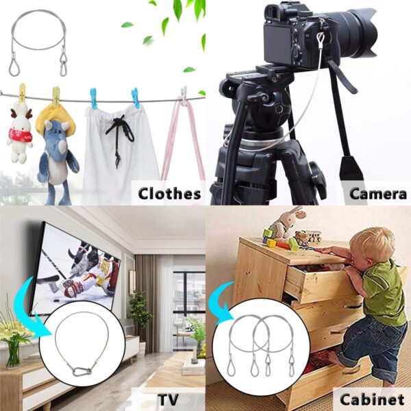 5 Pack Stage Light Safety Cable Stainless Steel Security Wir...