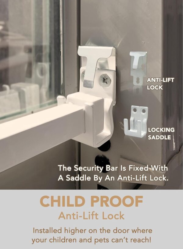 Greatim GT-DB003 Sliding Door Security Lock Bar Adjustable, ...