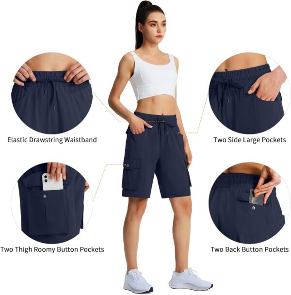 Women's 9" Hiking Cargo Shorts Quick Dry Lightweight Summer ...