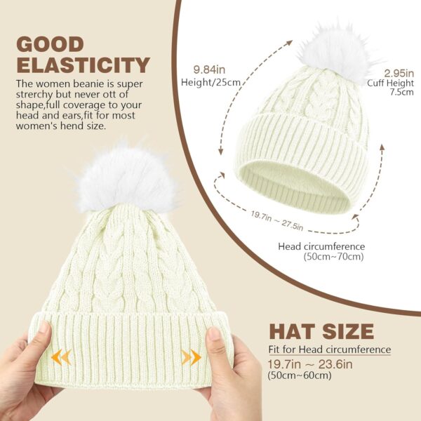 AURUZA Beanie for Women Men, Soft Beanie hat with Faux Fur P...
