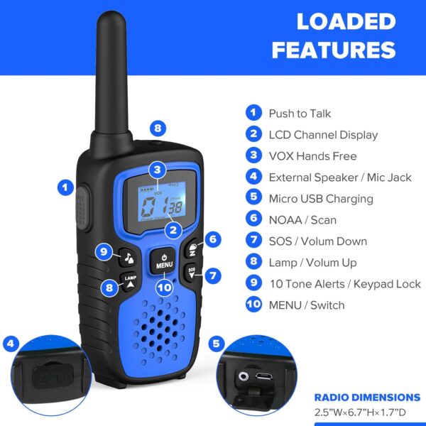 Walkie Talkies for Adults Long Range-Wishouse Handheld 2 Way...