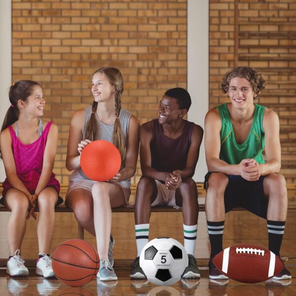 Lenwen 4 Pcs Sports Balls Set, Include Official Size Basketb...