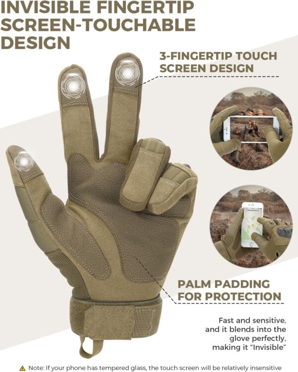 KEMIMOTO Tactical Gloves for Men, Touchscreen Motorcycle Glo...