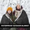 DUKUSEEK Sherpa Waterproof Camping Blanket with Hood - Warm ...