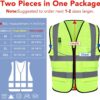 XPCARE 2-Pack Reflective Safety Vest For Women Men, Green Hi...