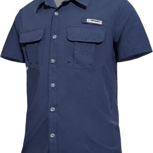 Haimont Men's Fishing Shirts Sun Protection Button Down Hiki...