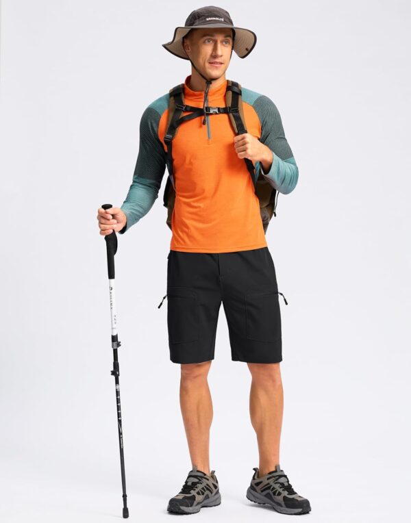Pudolla Men's Hiking Cargo Shorts 9" Lightweight Stretch Tra...