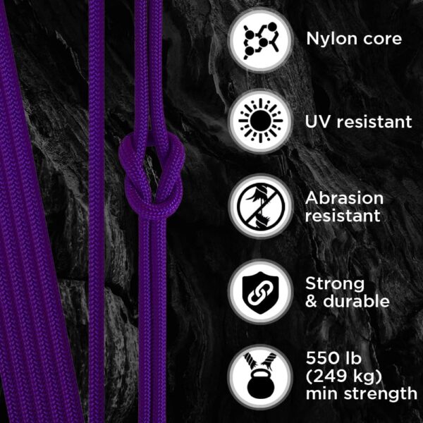 TECEUM Paracord Type III 550 Indigo – 50 ft – 4mm – Tactical...