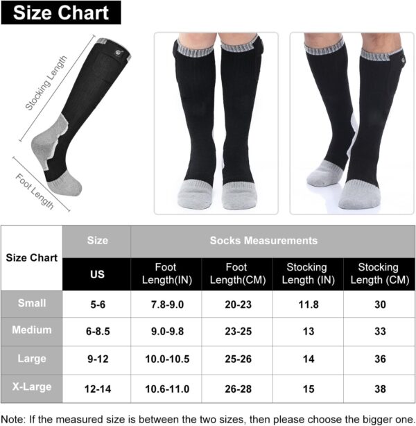 Heated Socks for Men Women, Electric Socks with 7.4V 2200mAh...