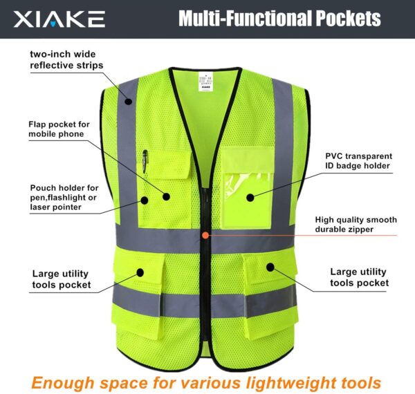 XIAKE Reflective Safety Vest for Men & Women High Visibility...