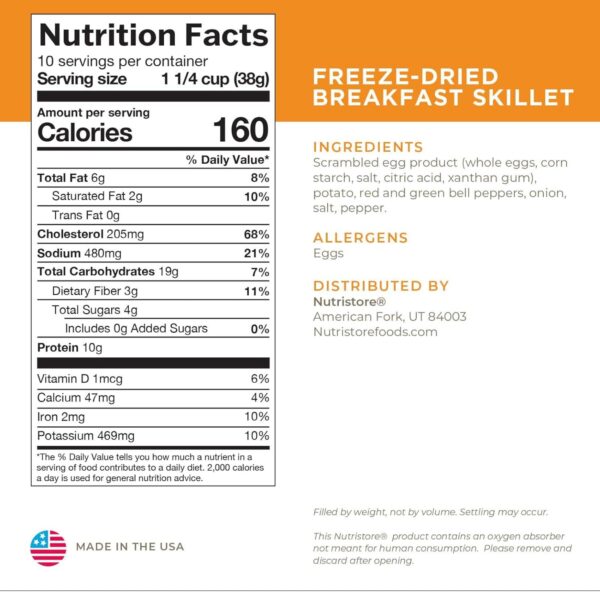Nutristore | Freeze-Dried Breakfast Skillet | Emergency Surv...