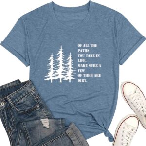 Women Hiking Mountain T Shirt Funny Pine Tree Graphic Tee Su...