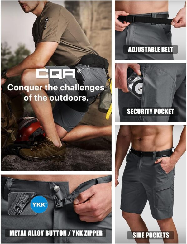 CQR Men's Hiking Cargo Shorts, Quick Dry Stretch Tactical Ou...
