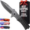 Spring Assisted Knife with G10 Handle Glass Breaker & Pocket...