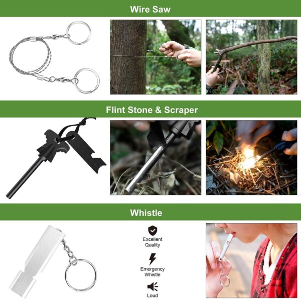 Gearedt Survival Kit, 16 in 1 Professional Survival Gear Too...