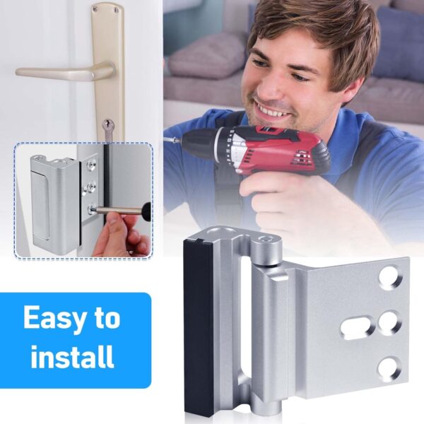 Home Security Door Reinforcement Lock 2Pack, Childproof Safe...