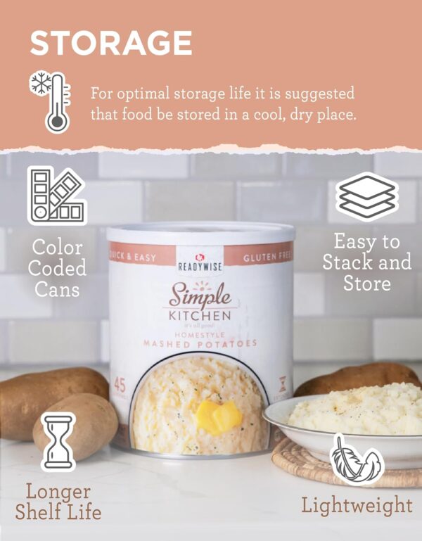 ReadyWise Simple Kitchen Homestyle Mashed Potatoes, 45 Servi...