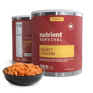 Nutrient Survival MRE Hearty Lasagna, Ready to Eat Meals (10...