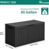YITAHOME 80-Gallon Waterproof Resin Outdoor Storage Box, Loc...