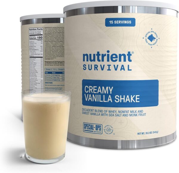 Nutrient Survival Protein Shake, Creamy Vanilla, Whey Protei...
