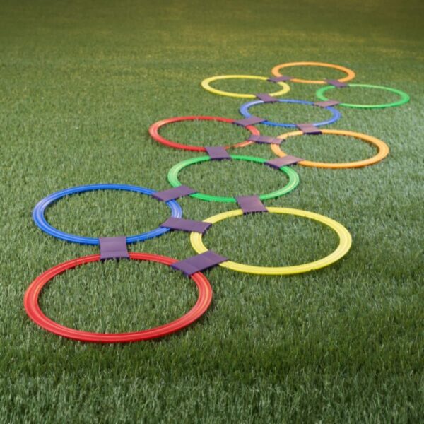 Hey! Play! Hopscotch Ring Game-10 Multi-Colored Plastic Ring...