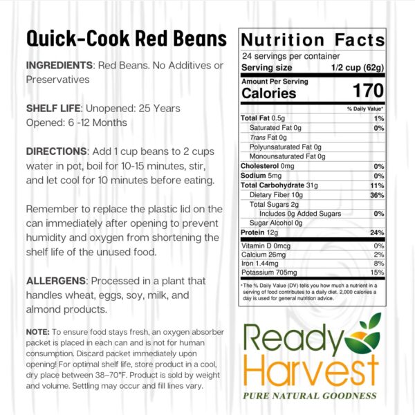 Ready Harvest Red Beans Canned Food Canned Beans Quick-Cook ...