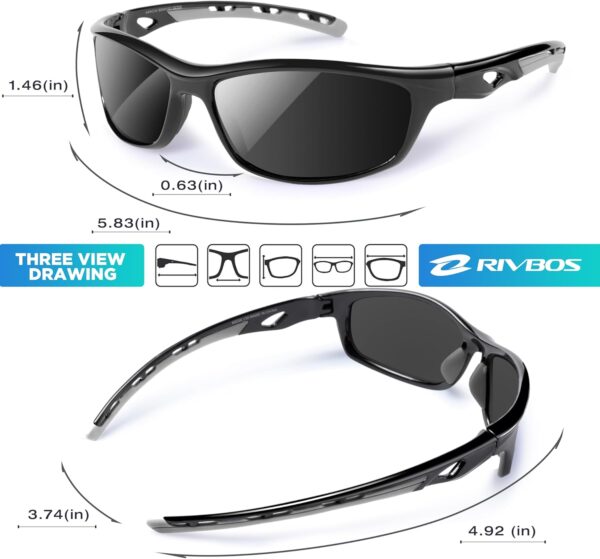 RIVBOS Sunglasses for Men Women Polarized UV Protection Spor...