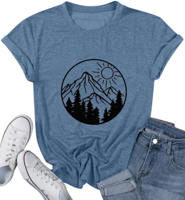 Adventure Awaits Shirts for Women Cute Sunrise Eagle Graphic...