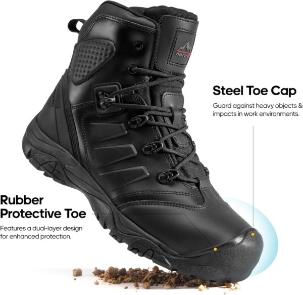 NORTIV 8 Men's Safety Steel Toe Work Boots Breathable Ankle ...
