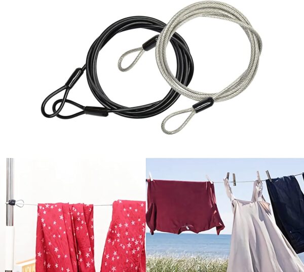 100CM/3.3ft 3mm Outdoor Travel Security Cable Lock,Braided S...