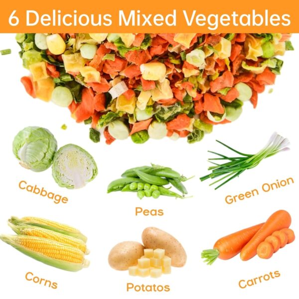 16OZ Dehydrated Freeze Dried Vegetables - 100% Natural Large...