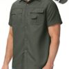 TACVASEN Men's Breathable Quick Dry Solid Convertible Long S...